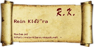 Rein Klára névjegykártya